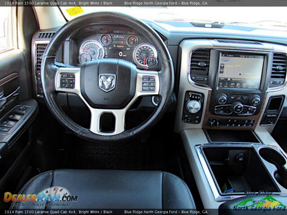 2014 Ram 1500 Laramie Quad Cab 4x4 Bright White / Black Photo #16