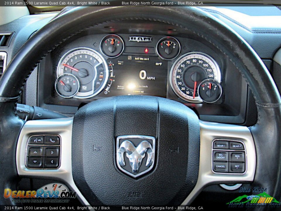 2014 Ram 1500 Laramie Quad Cab 4x4 Bright White / Black Photo #18