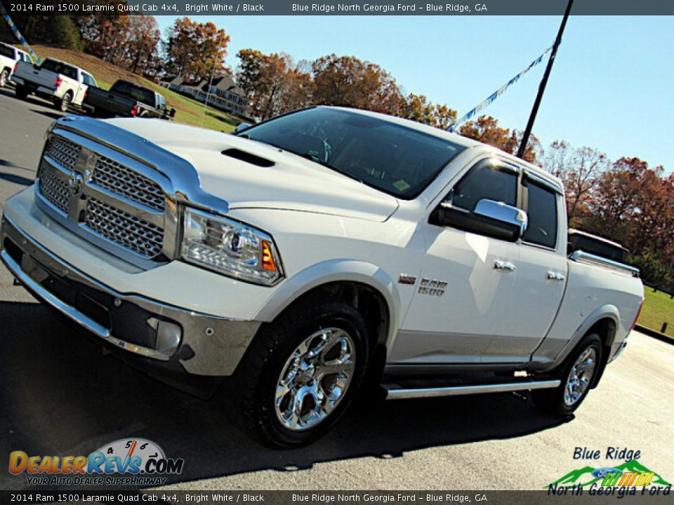 2014 Ram 1500 Laramie Quad Cab 4x4 Bright White / Black Photo #27