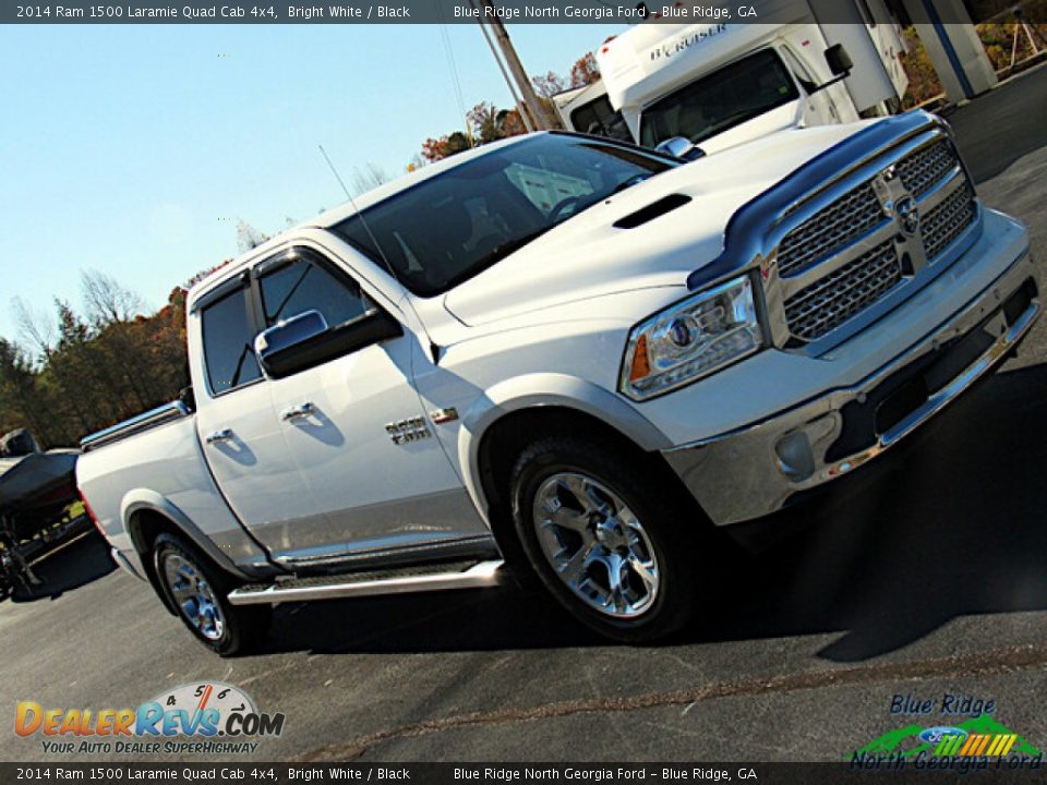 2014 Ram 1500 Laramie Quad Cab 4x4 Bright White / Black Photo #28