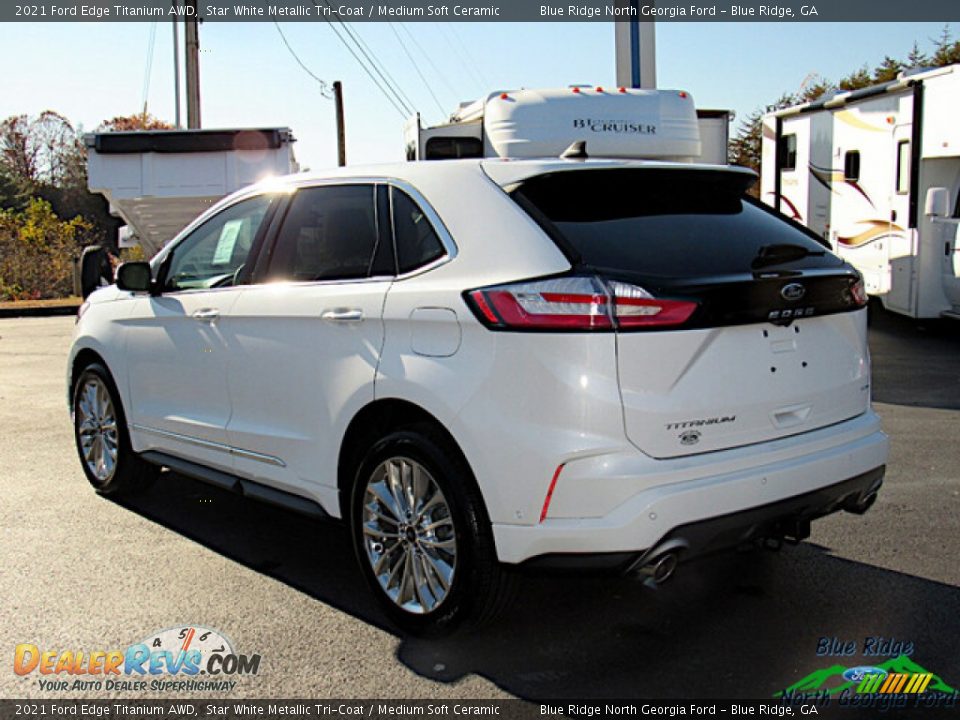 2021 Ford Edge Titanium AWD Star White Metallic Tri-Coat / Medium Soft Ceramic Photo #3