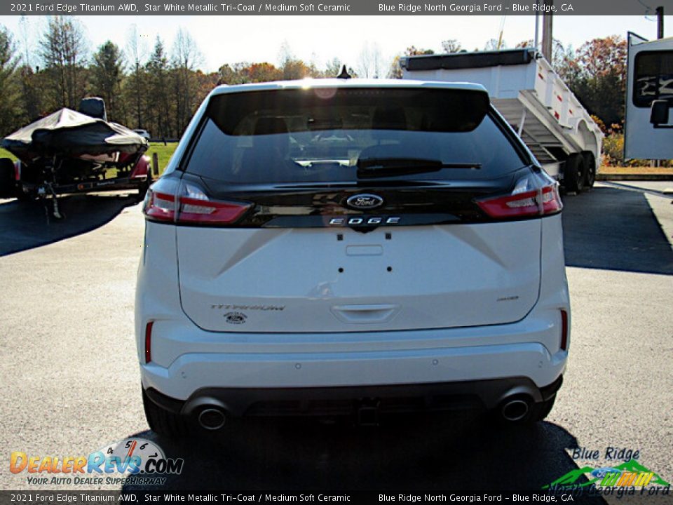 2021 Ford Edge Titanium AWD Star White Metallic Tri-Coat / Medium Soft Ceramic Photo #4