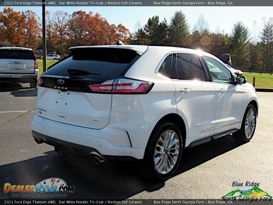 2021 Ford Edge Titanium AWD Star White Metallic Tri-Coat / Medium Soft Ceramic Photo #5