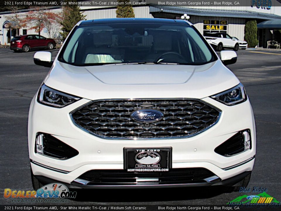 2021 Ford Edge Titanium AWD Star White Metallic Tri-Coat / Medium Soft Ceramic Photo #8