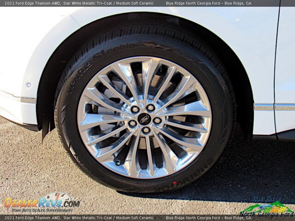 2021 Ford Edge Titanium AWD Star White Metallic Tri-Coat / Medium Soft Ceramic Photo #9