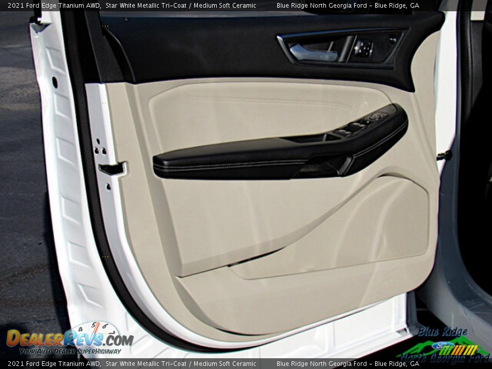 2021 Ford Edge Titanium AWD Star White Metallic Tri-Coat / Medium Soft Ceramic Photo #11