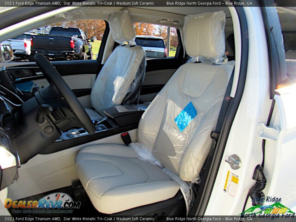 2021 Ford Edge Titanium AWD Star White Metallic Tri-Coat / Medium Soft Ceramic Photo #12