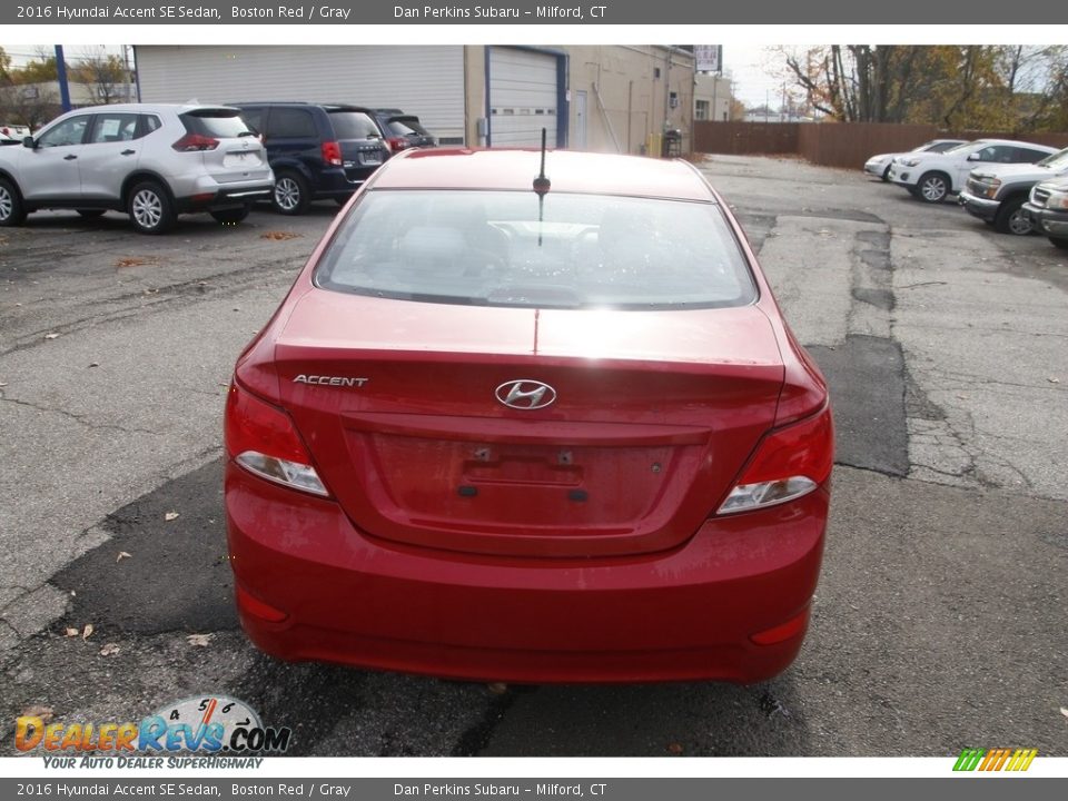 2016 Hyundai Accent SE Sedan Boston Red / Gray Photo #6