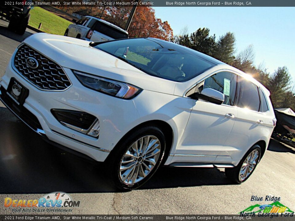 2021 Ford Edge Titanium AWD Star White Metallic Tri-Coat / Medium Soft Ceramic Photo #23