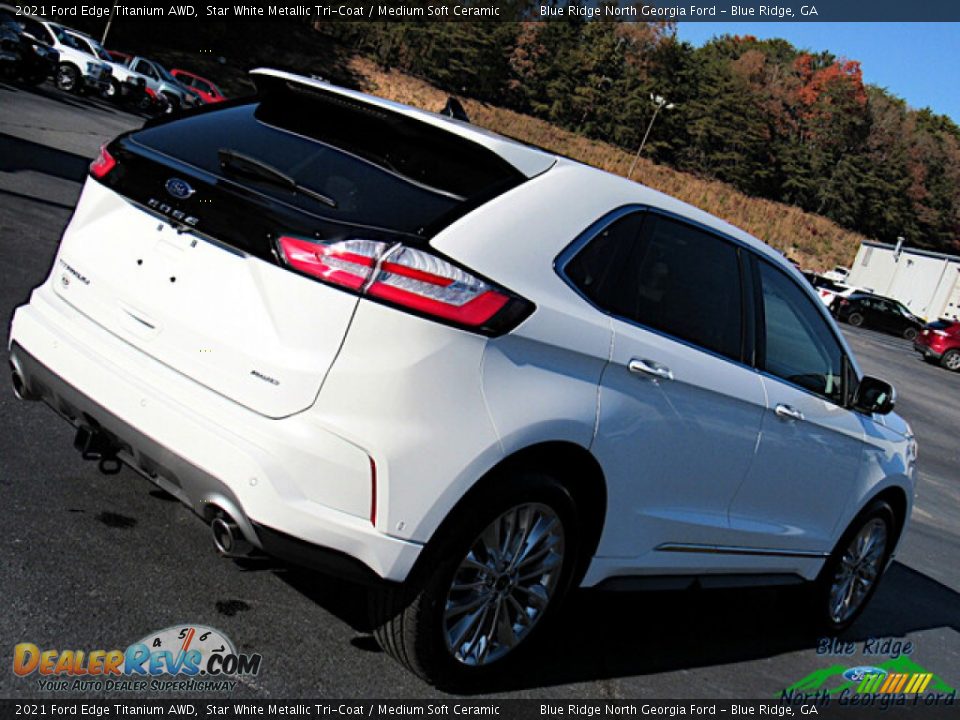 2021 Ford Edge Titanium AWD Star White Metallic Tri-Coat / Medium Soft Ceramic Photo #25