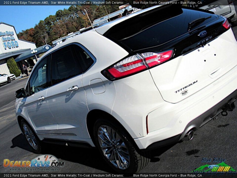 2021 Ford Edge Titanium AWD Star White Metallic Tri-Coat / Medium Soft Ceramic Photo #26