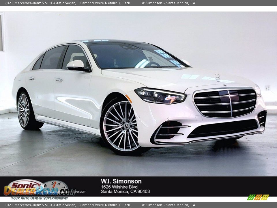 2022 Mercedes-Benz S 500 4Matic Sedan Diamond White Metallic / Black Photo #1