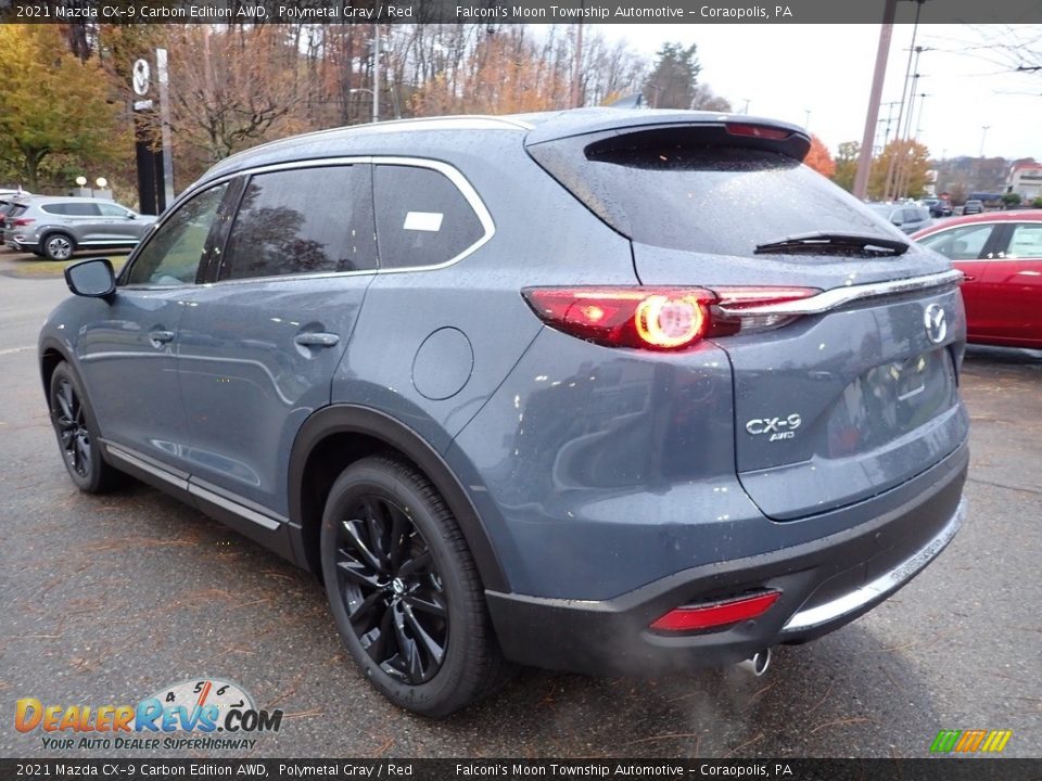 2021 Mazda CX-9 Carbon Edition AWD Polymetal Gray / Red Photo #5