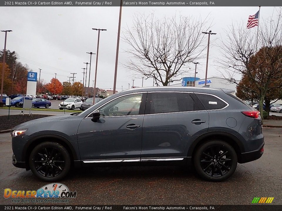 2021 Mazda CX-9 Carbon Edition AWD Polymetal Gray / Red Photo #6
