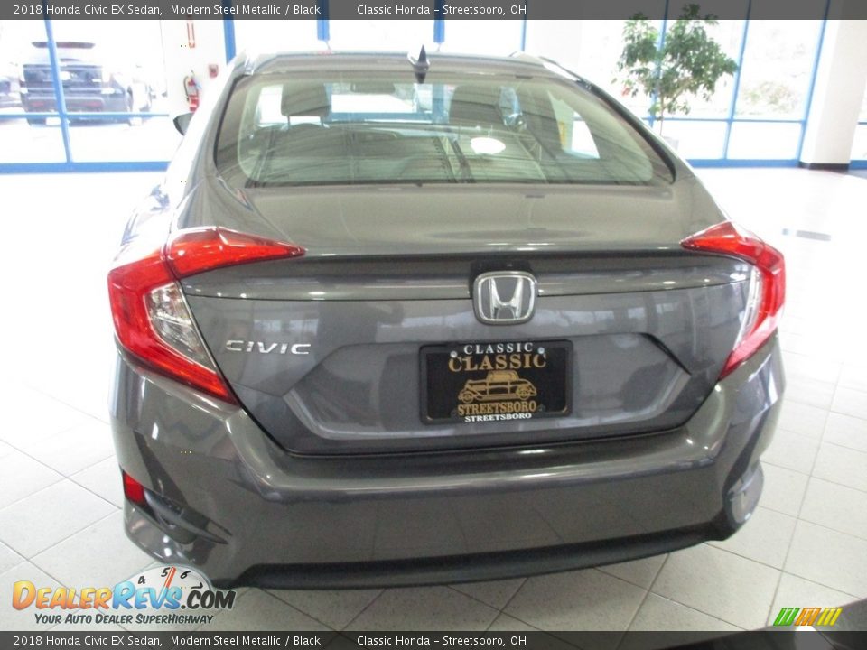 2018 Honda Civic EX Sedan Modern Steel Metallic / Black Photo #8