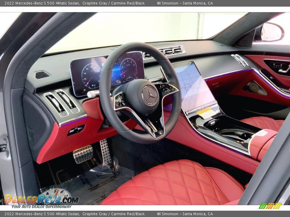 Carmine Red/Black Interior - 2022 Mercedes-Benz S 500 4Matic Sedan Photo #4