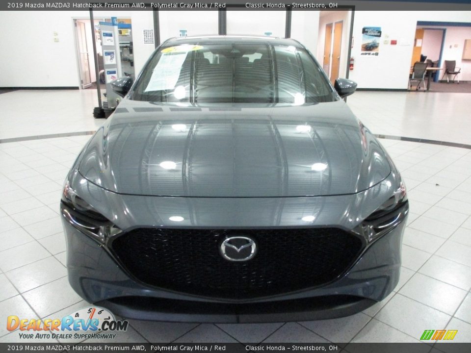 2019 Mazda MAZDA3 Hatchback Premium AWD Polymetal Gray Mica / Red Photo #2