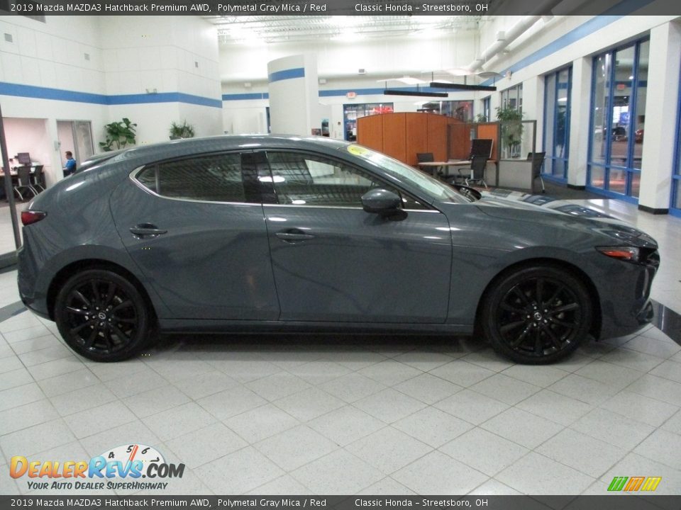 2019 Mazda MAZDA3 Hatchback Premium AWD Polymetal Gray Mica / Red Photo #4