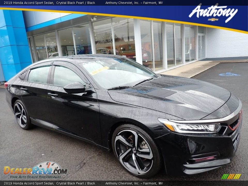 2019 Honda Accord Sport Sedan Crystal Black Pearl / Black Photo #1