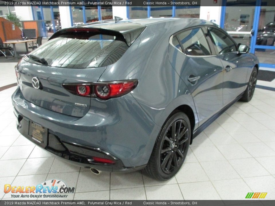 2019 Mazda MAZDA3 Hatchback Premium AWD Polymetal Gray Mica / Red Photo #7