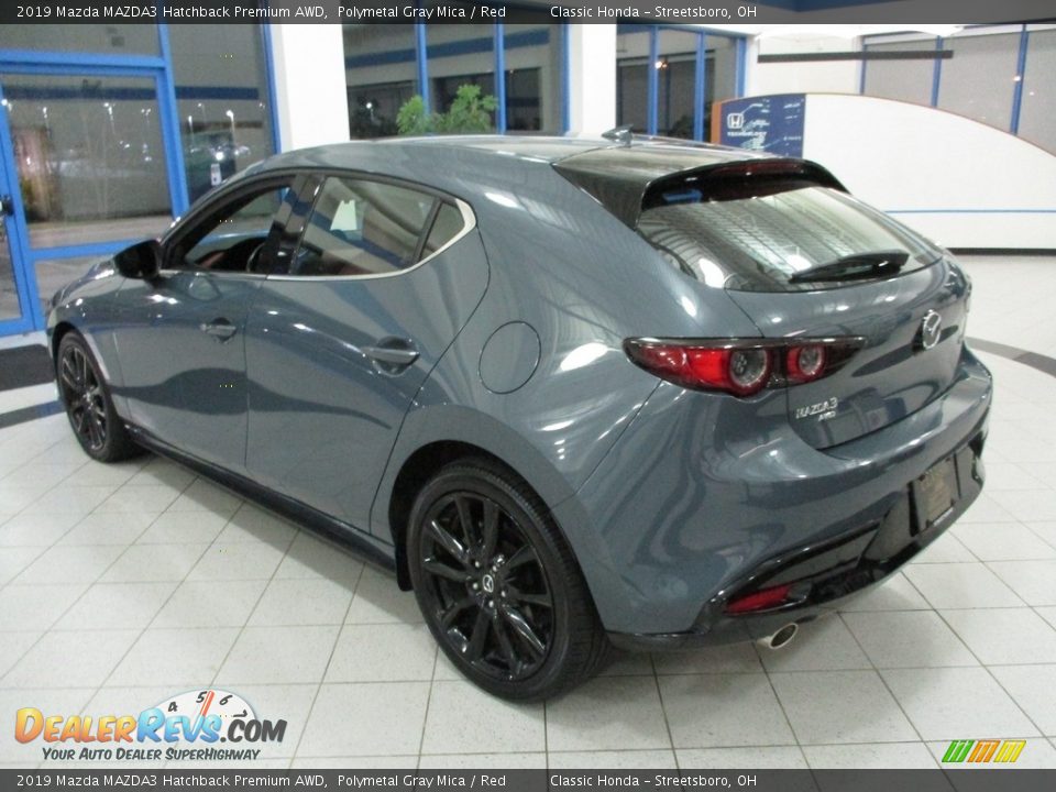 2019 Mazda MAZDA3 Hatchback Premium AWD Polymetal Gray Mica / Red Photo #10