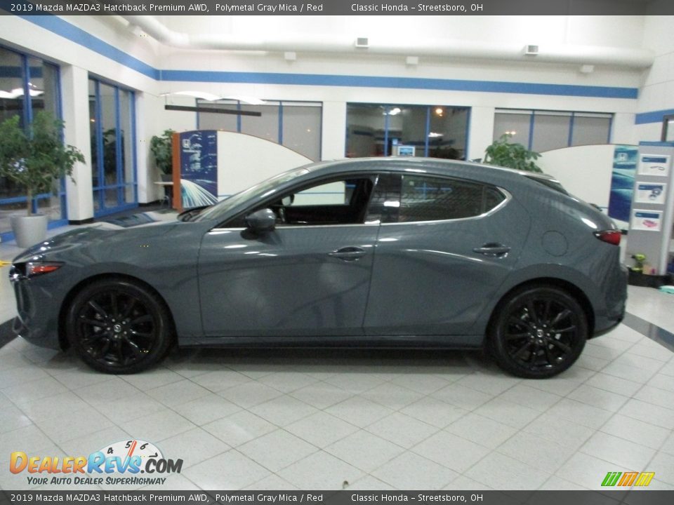 2019 Mazda MAZDA3 Hatchback Premium AWD Polymetal Gray Mica / Red Photo #11