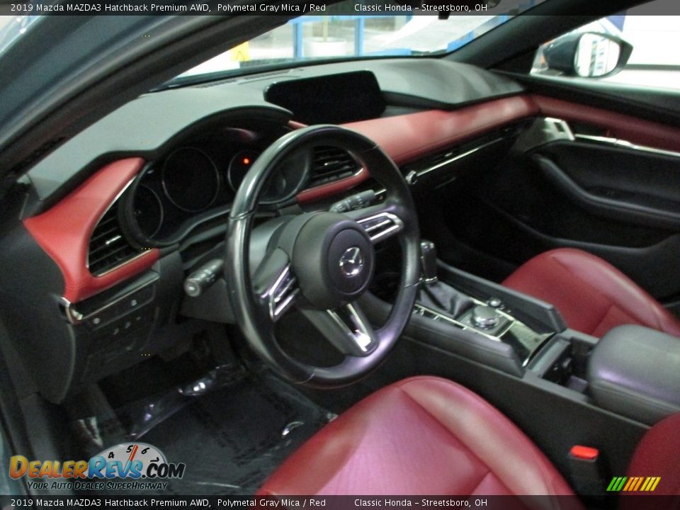 2019 Mazda MAZDA3 Hatchback Premium AWD Polymetal Gray Mica / Red Photo #29