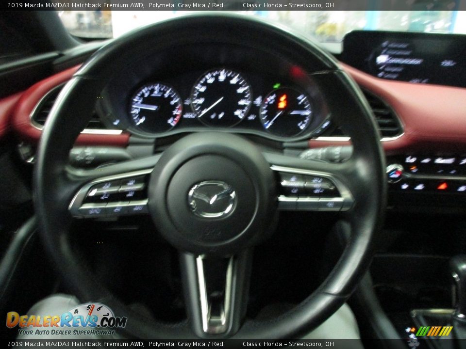 2019 Mazda MAZDA3 Hatchback Premium AWD Polymetal Gray Mica / Red Photo #32