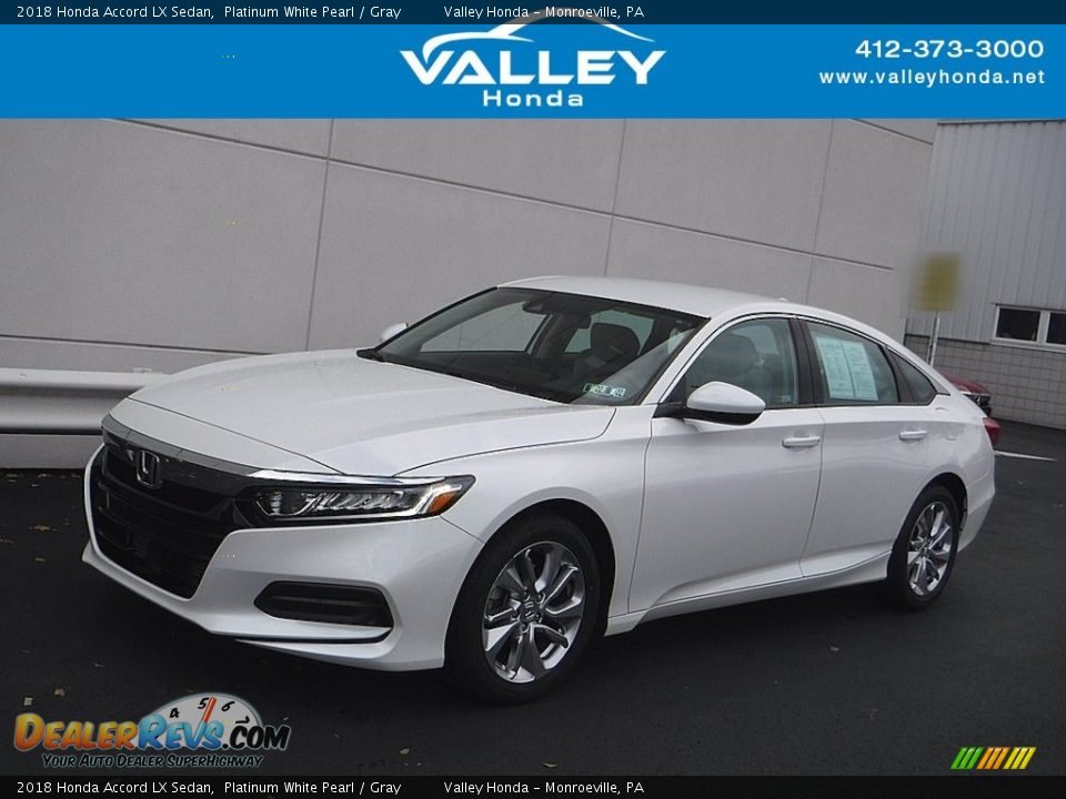 2018 Honda Accord LX Sedan Platinum White Pearl / Gray Photo #1