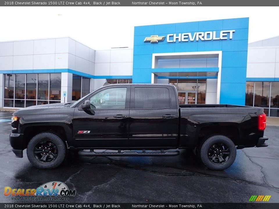 2018 Chevrolet Silverado 1500 LTZ Crew Cab 4x4 Black / Jet Black Photo #3