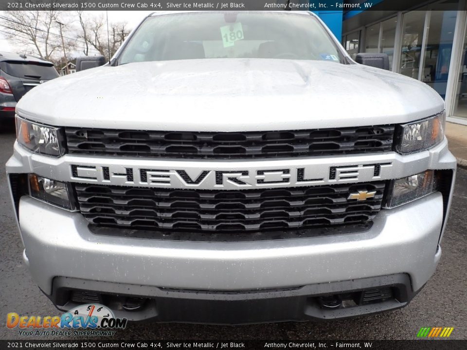 2021 Chevrolet Silverado 1500 Custom Crew Cab 4x4 Silver Ice Metallic / Jet Black Photo #8