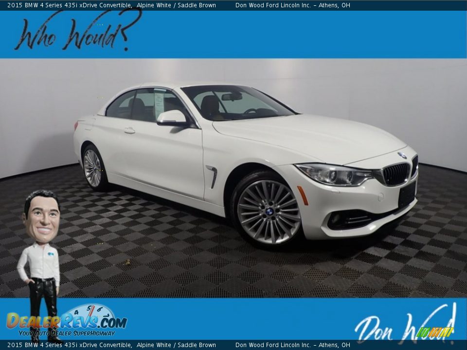 2015 BMW 4 Series 435i xDrive Convertible Alpine White / Saddle Brown Photo #1