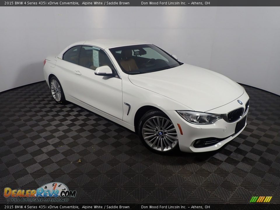 2015 BMW 4 Series 435i xDrive Convertible Alpine White / Saddle Brown Photo #4