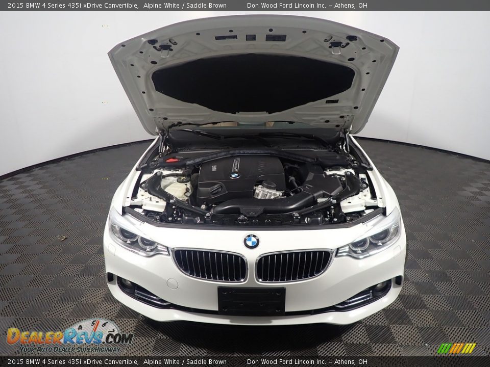 2015 BMW 4 Series 435i xDrive Convertible Alpine White / Saddle Brown Photo #7