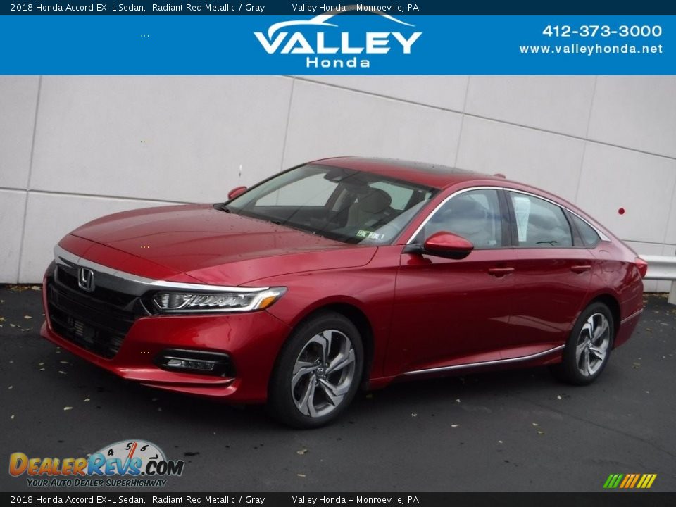 2018 Honda Accord EX-L Sedan Radiant Red Metallic / Gray Photo #1