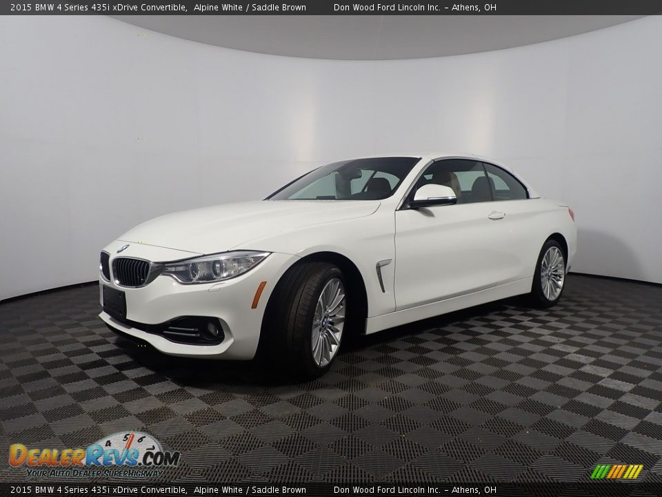 2015 BMW 4 Series 435i xDrive Convertible Alpine White / Saddle Brown Photo #9