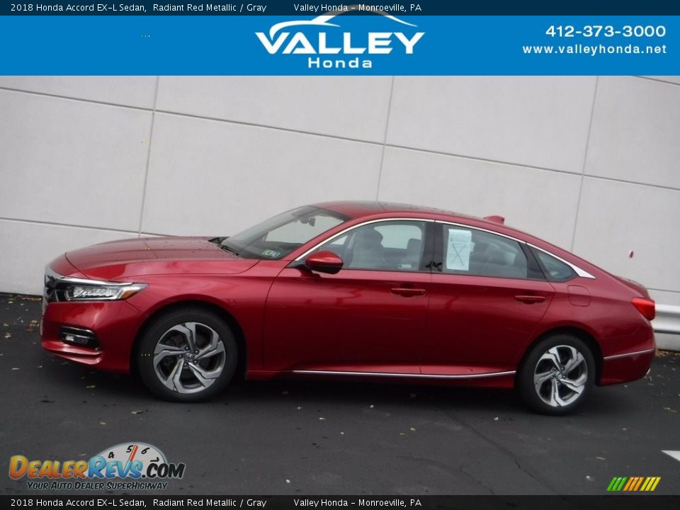 2018 Honda Accord EX-L Sedan Radiant Red Metallic / Gray Photo #2