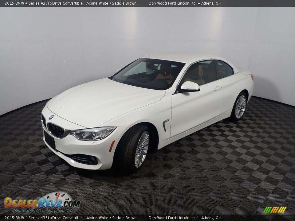 2015 BMW 4 Series 435i xDrive Convertible Alpine White / Saddle Brown Photo #10