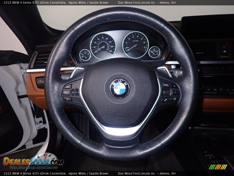2015 BMW 4 Series 435i xDrive Convertible Alpine White / Saddle Brown Photo #27
