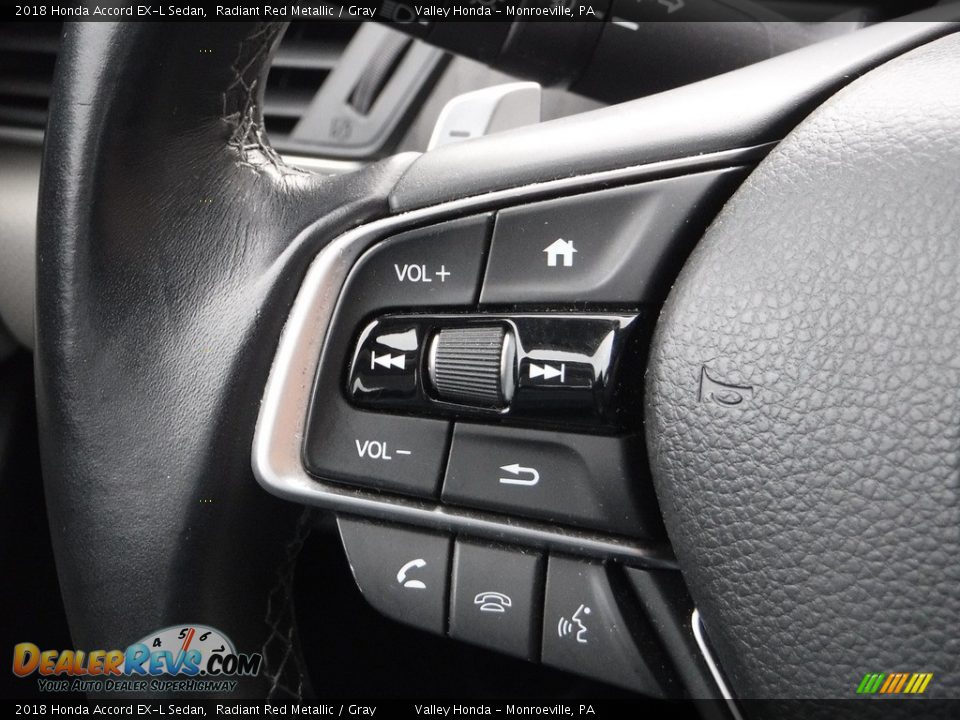 2018 Honda Accord EX-L Sedan Radiant Red Metallic / Gray Photo #24