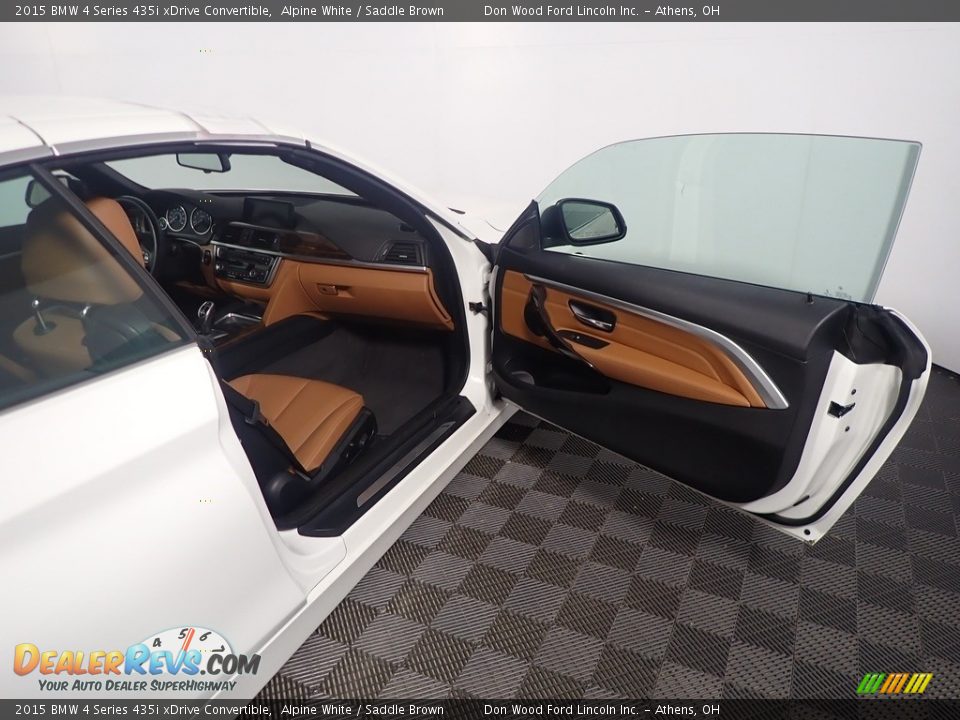 2015 BMW 4 Series 435i xDrive Convertible Alpine White / Saddle Brown Photo #34