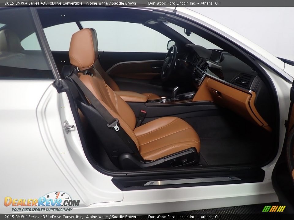 2015 BMW 4 Series 435i xDrive Convertible Alpine White / Saddle Brown Photo #35