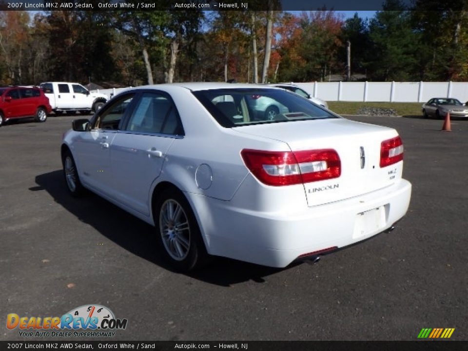 2007 Lincoln MKZ AWD Sedan Oxford White / Sand Photo #4