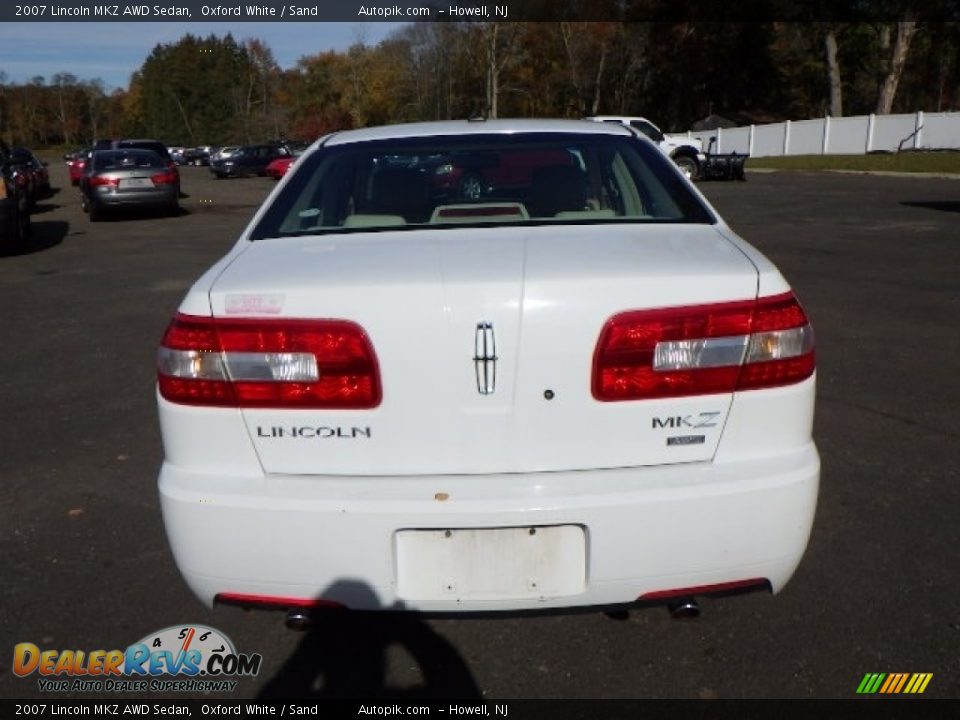 2007 Lincoln MKZ AWD Sedan Oxford White / Sand Photo #5