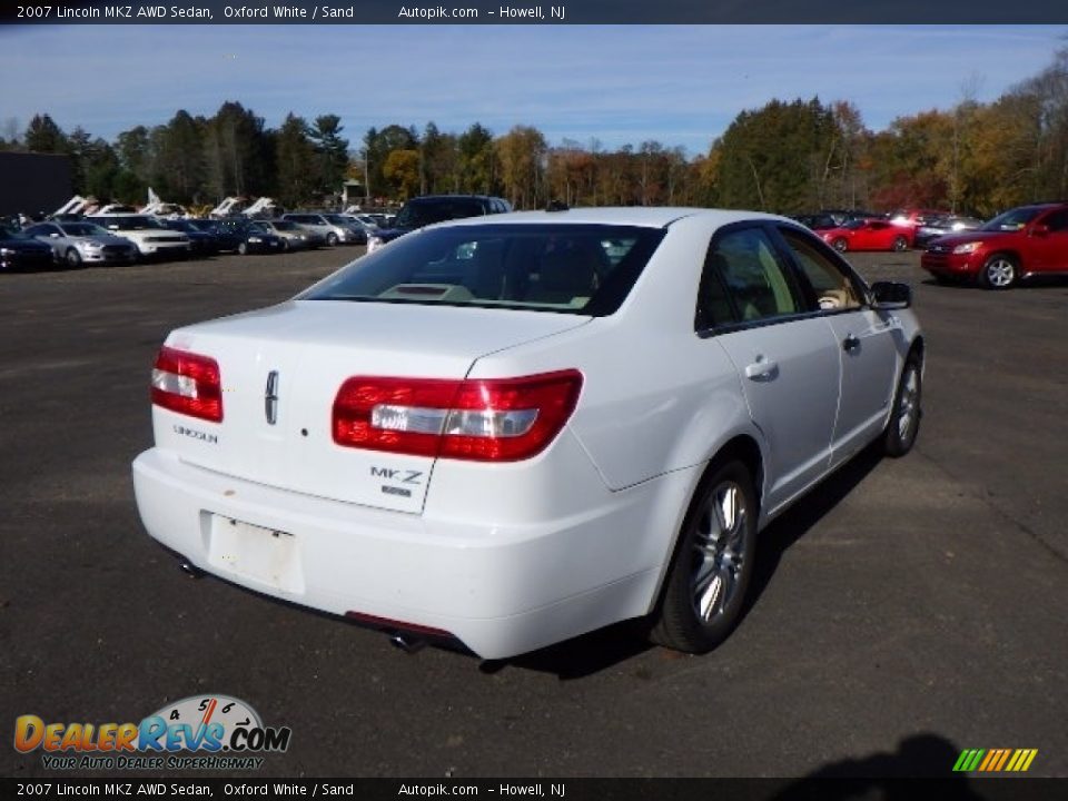 2007 Lincoln MKZ AWD Sedan Oxford White / Sand Photo #6