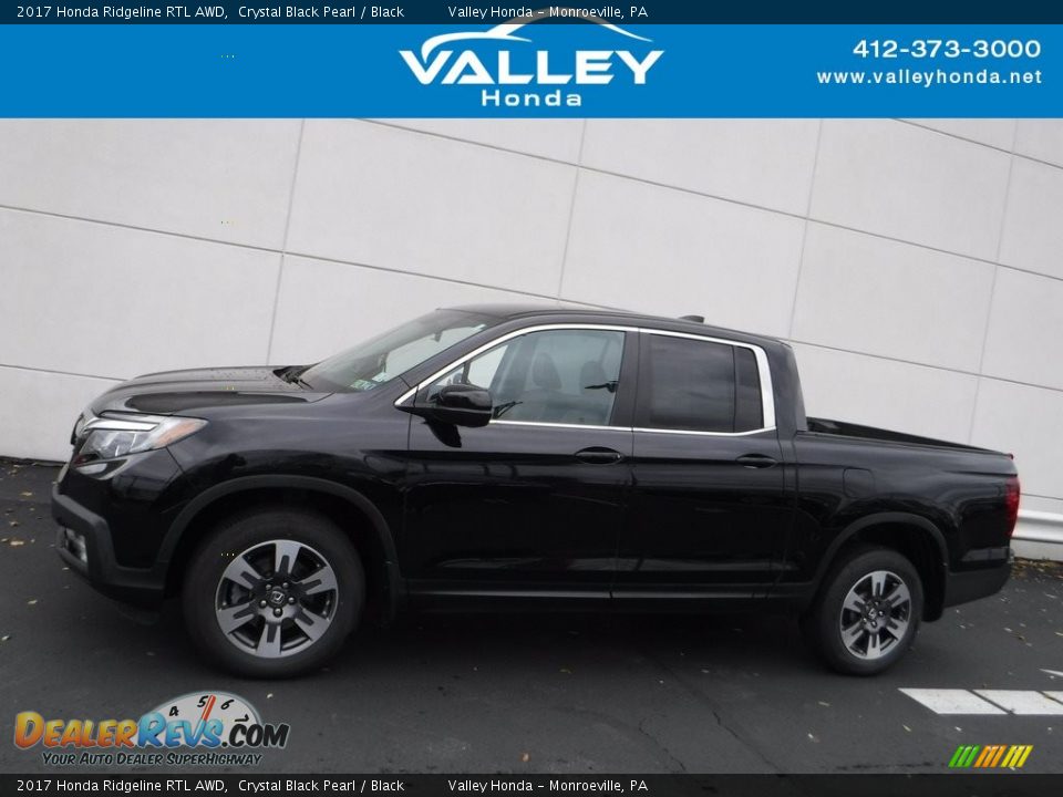 2017 Honda Ridgeline RTL AWD Crystal Black Pearl / Black Photo #2