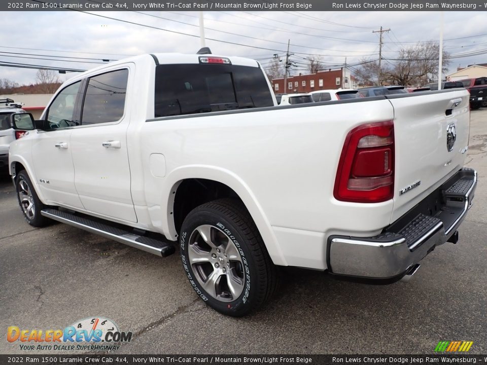 2022 Ram 1500 Laramie Crew Cab 4x4 Ivory White Tri-Coat Pearl / Mountain Brown/Light Frost Beige Photo #3