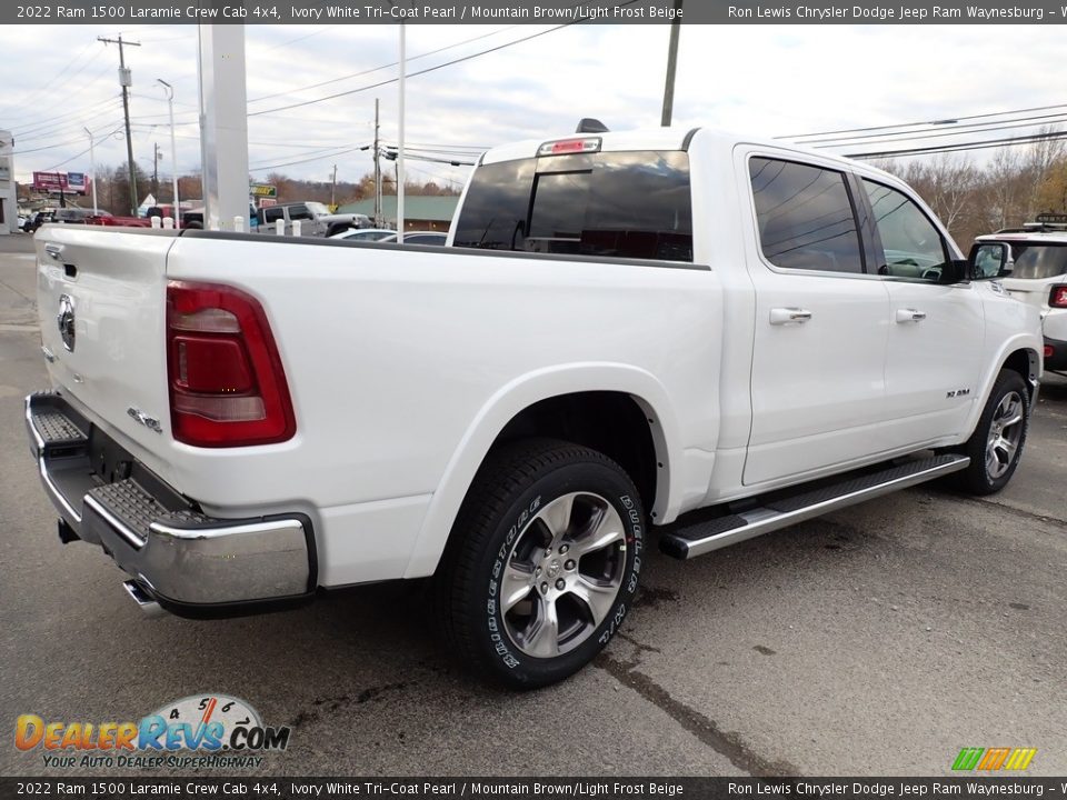 2022 Ram 1500 Laramie Crew Cab 4x4 Ivory White Tri-Coat Pearl / Mountain Brown/Light Frost Beige Photo #5