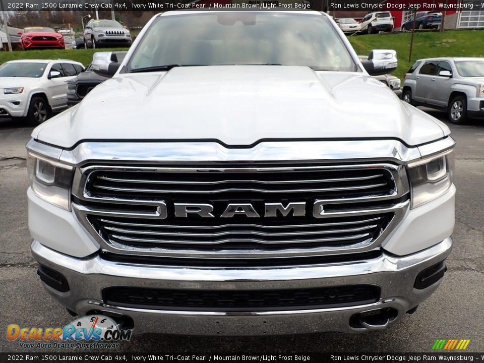 2022 Ram 1500 Laramie Crew Cab 4x4 Ivory White Tri-Coat Pearl / Mountain Brown/Light Frost Beige Photo #8