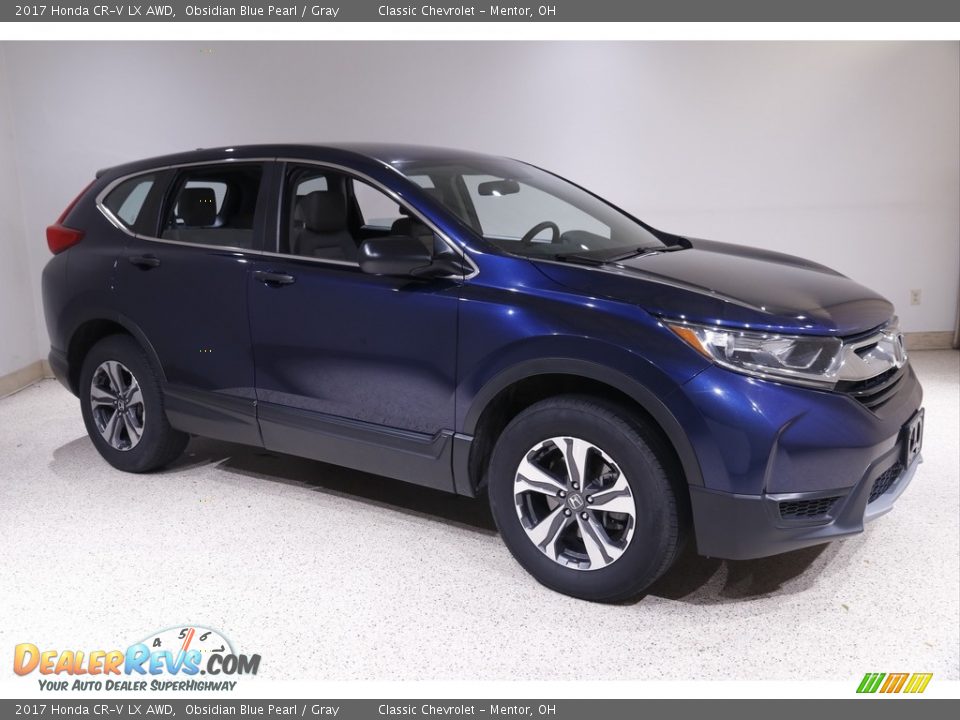 2017 Honda CR-V LX AWD Obsidian Blue Pearl / Gray Photo #1